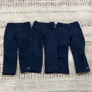 Set of 3 Fleece-Lined Kids Navy Outdoor Hiking Pants